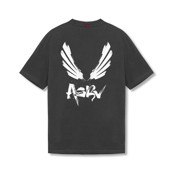 0797. Tech Essential™ Relaxed Tee - Space Grey "Brush Wings/ASRV"