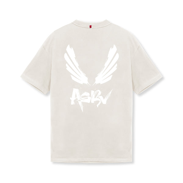 0797. Tech Essential™ Relaxed Tee - Stone/White "Brush Wings/ASRV"