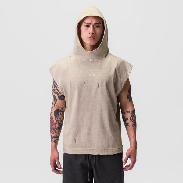 0799. Tech Essential™ Cutoff Hoodie - Faded Beige
