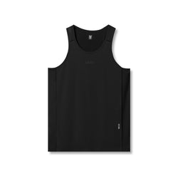 0809. Supima® Mesh Panel Training Singlet  - Black