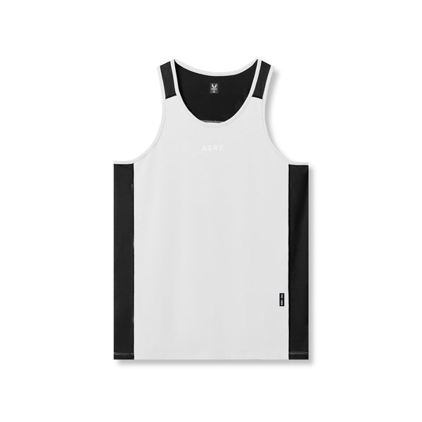 0809. Supima® Mesh Panel Training Singlet  - White