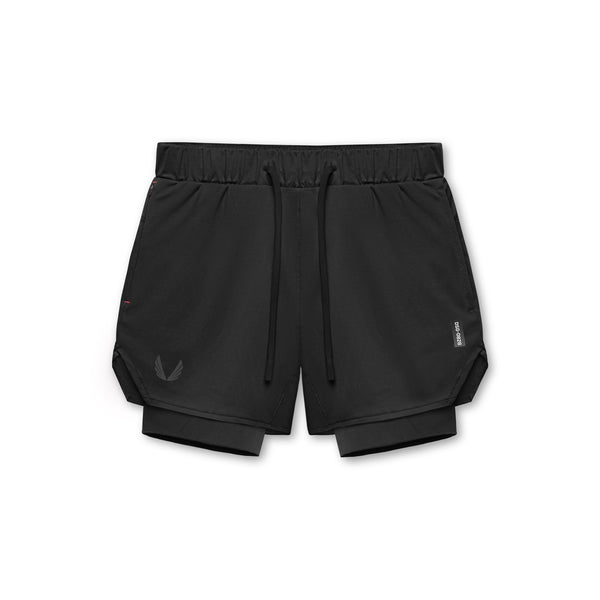 0828. Silver-Lite™ 5" Liner Short - Black "Wings"/Black