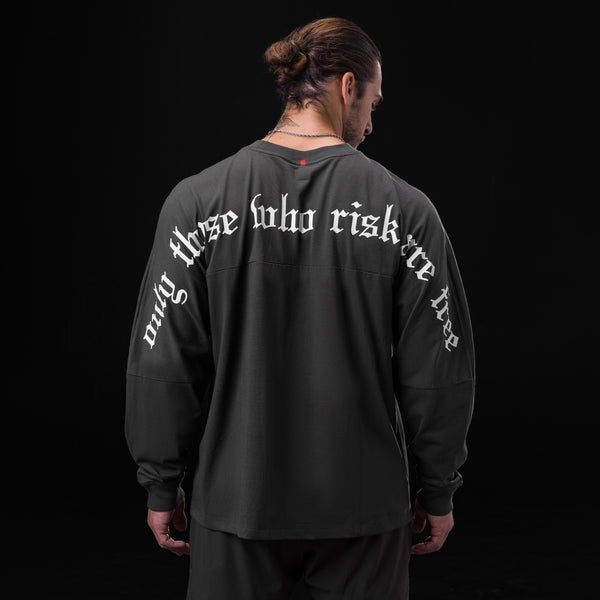 0851. Tech Essential™ Relaxed Long Sleeve  -  Space Grey/White "OTWR"