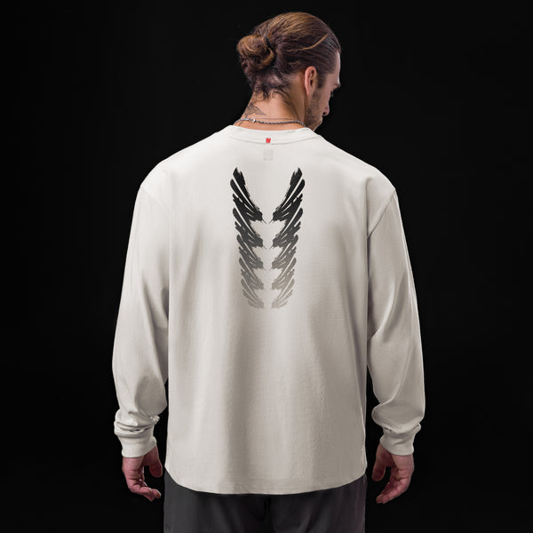 0851. Tech Essential™ Relaxed Long Sleeve  -  Stone "Brush Stroke"