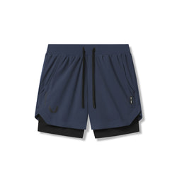 0865. Tetra-Lite® 5" Liner Short - Navy "Wings"/Black