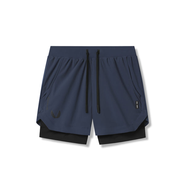 0865. Tetra-Lite® 5" Liner Short - Navy "Wings"/Black