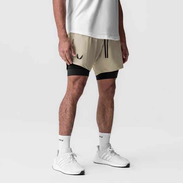 0866. Tetra-Lite® 7" Liner Short - Sand Smoke "Wings"/Black