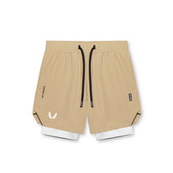 0866. Tetra-Lite® 7" Liner Short - Khaki/ White / White "Wings"