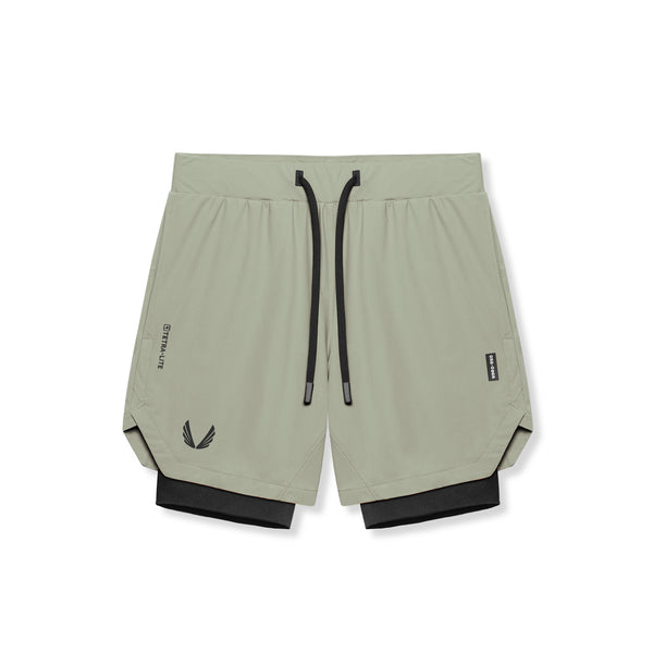 0866. Tetra-Lite® 7" Liner Short - Sage "Wings"/Black