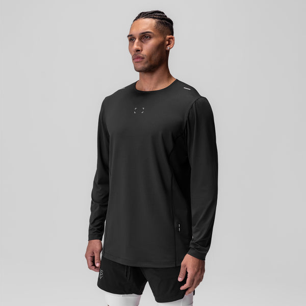 0907. AeroSilver® Training Long Sleeve - Black "Space Bracket"