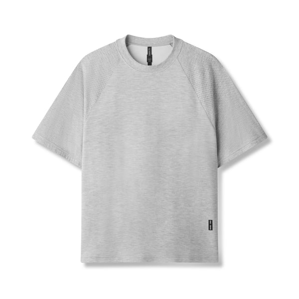 0946. Waffle Knit Oversized Tee - Heather Grey