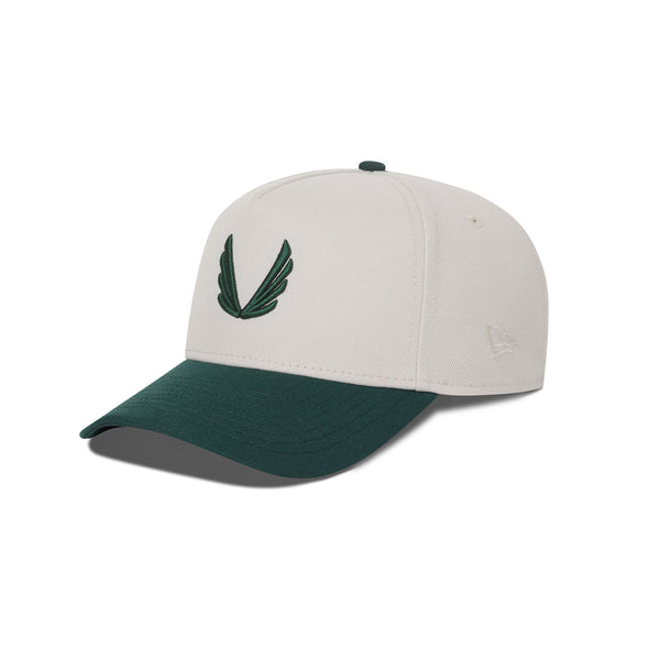 New Era® 9Forty® A-Frame Hat - Stone/Forest Green Two Tone