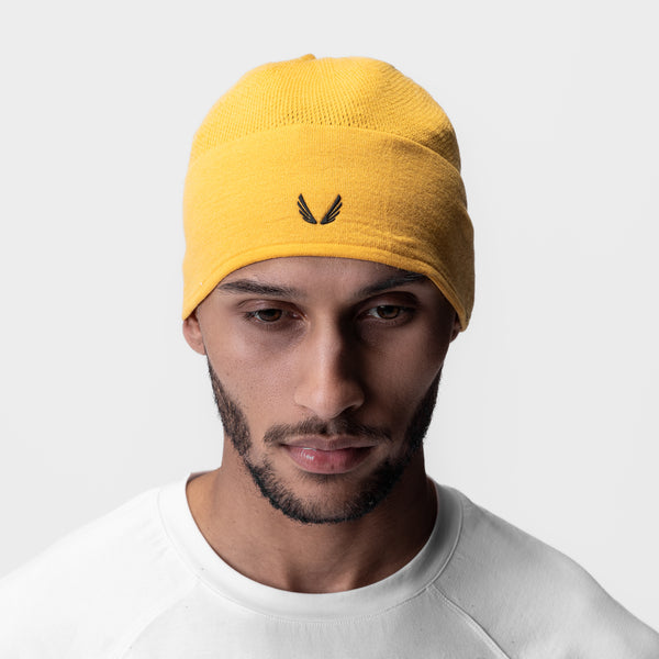 0936. Merino Wool Skull Cap - Amber "Wings"