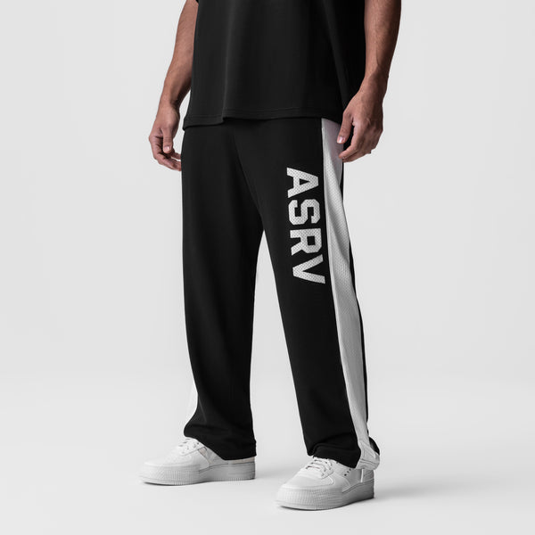 0957. Waffle Knit Relaxed Sweatpant - Black/White
