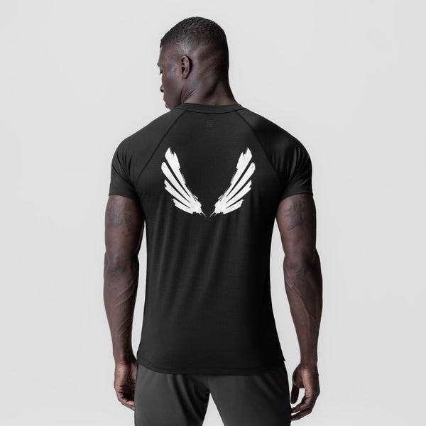 0839. 3D-Lite® 2.0 Lycra® Fitted Tee - Black "Brush Wings"