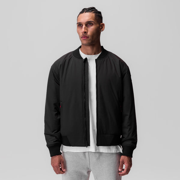 0858. Ripstop Insulated Bomber Jacket - Black