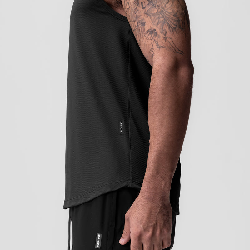 0757. AeroSilver® Cutoff Tank - Black "Box Logo"