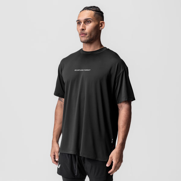 0822. AeroSilver® Oversized Tee - Black "RP"