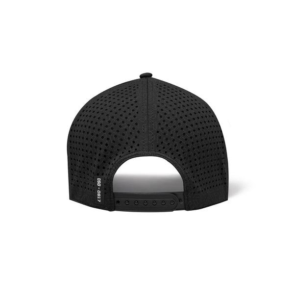 0817. Tetra-Lite® Ice A-Frame Hat - Black/White "Wings"