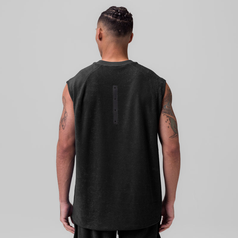 1092. Towel Terry Cutoff - Black