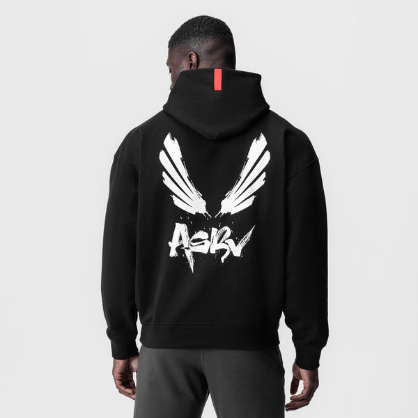 0874. Tech-Terry™ Zip Pocket Hoodie - Black "Brush Wings/ASRV"