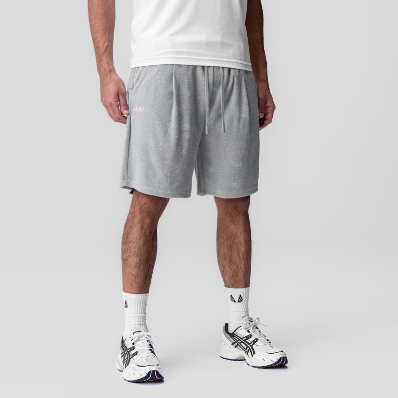 1094. Towel Terry Relaxed Short - Heather Grey