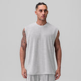 1092. Towel Terry Cutoff - Heather Grey