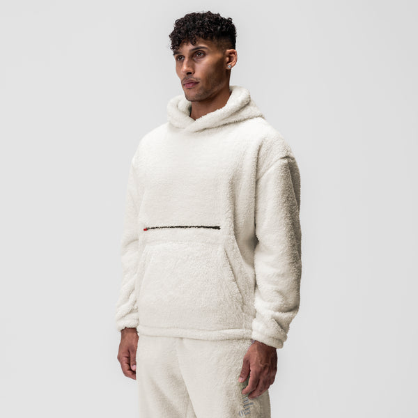 0553. Sherpa Recovery Hoodie - Ivory Cream/White