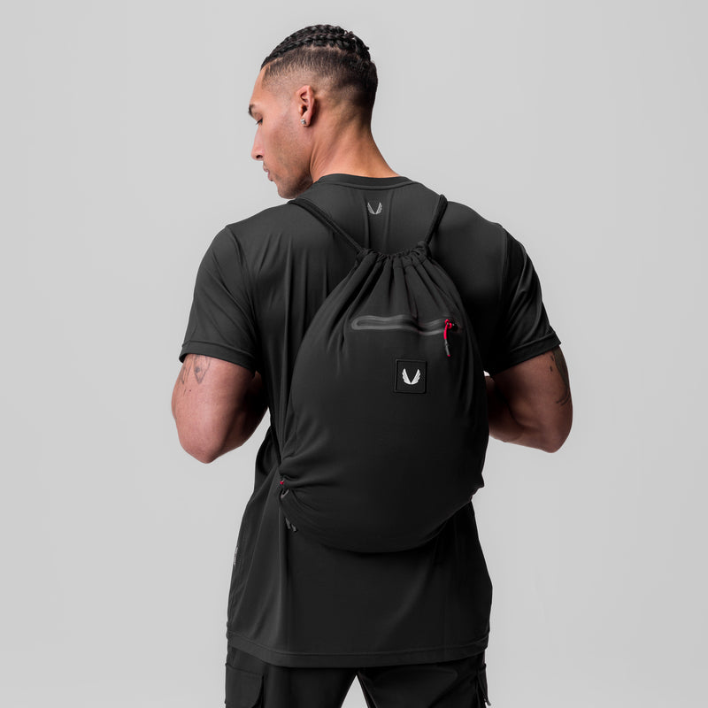 1084. Antibacterial Mesh Drawstring Bag - Black