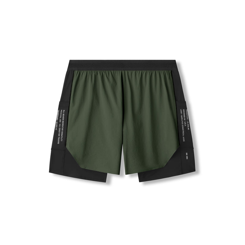 0953. Aerotex™ Hybrid Liner Short - Olive/Black