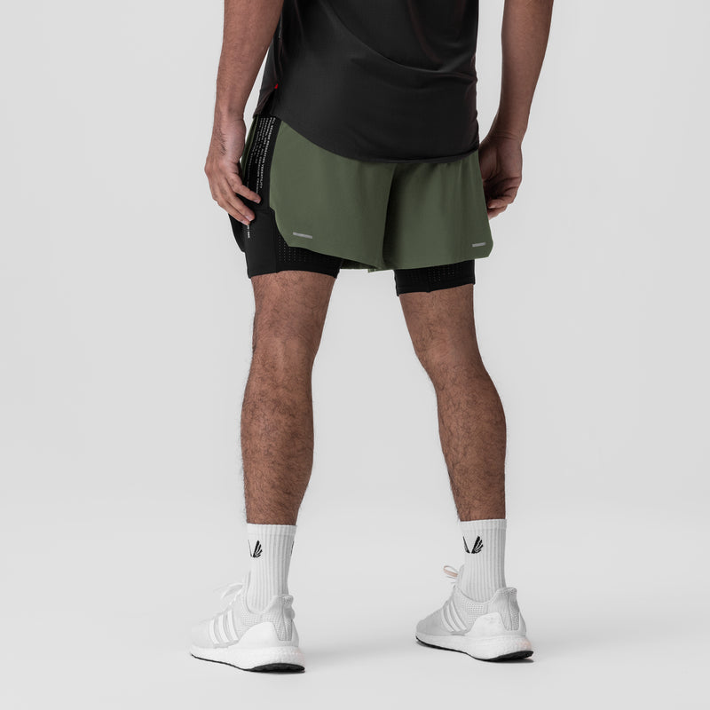 0953. Aerotex™ Hybrid Liner Short - Olive/Black