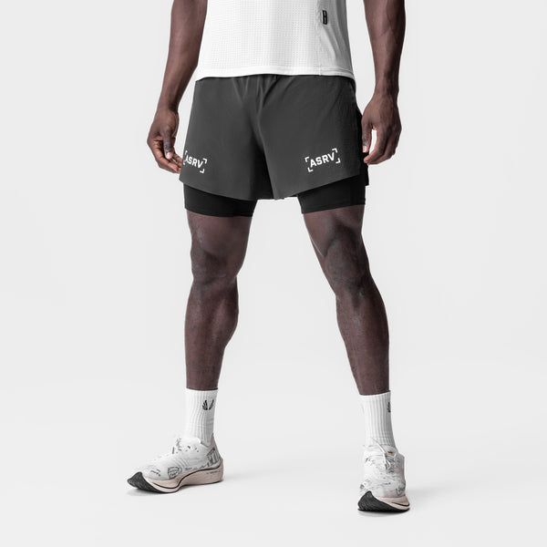 0951. Aerotex™ 4" High Split Liner Short - Space Grey