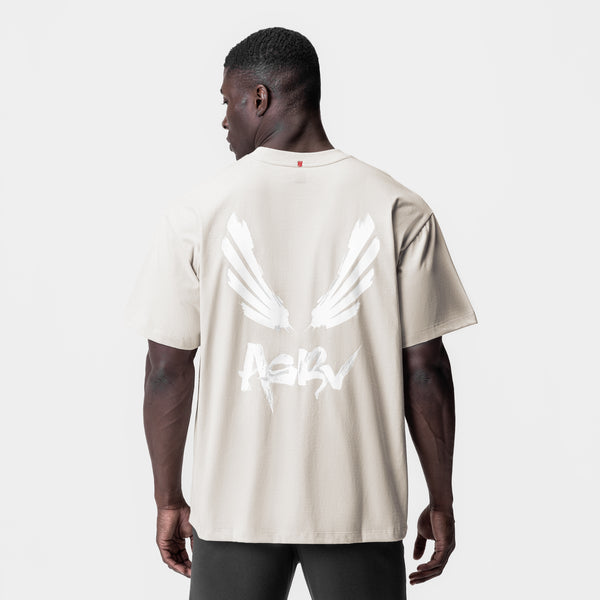 0797. Tech Essential™ Relaxed Tee - Stone/White "Brush Wings/ASRV"
