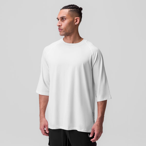 1086. Supima® 3/4-Sleeve Oversized Tee - White