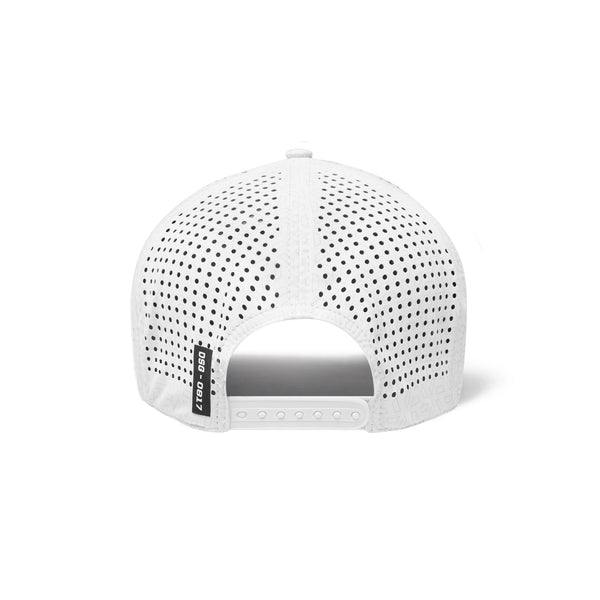 0817. Tetra-Lite® Ice A-Frame Hat - White/Silver "Wings"